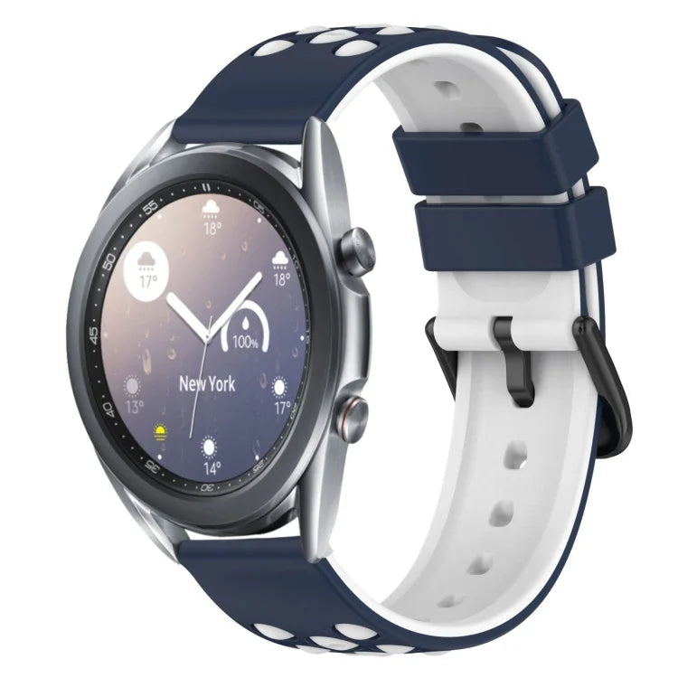 22mm ツートンカラー 多孔質シリコン時計バンド、Samsung Galaxy Watch3 45mm用、Samsung Galaxy Watch 46mm用、Samsung Gear S3 Classic用、Samsung Gear S3 Frontier用