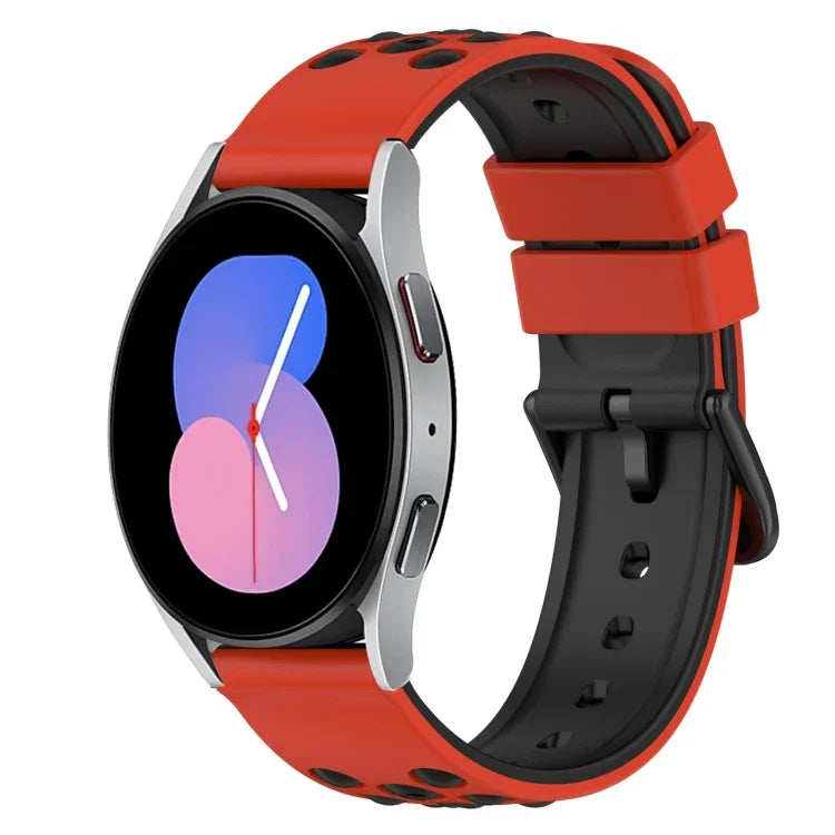 22mm ツートンカラー 多孔質シリコン時計バンド、Samsung Galaxy Watch3 45mm用、Samsung Galaxy Watch 46mm用、Samsung Gear S3 Classic用、Samsung Gear S3 Frontier用