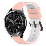 22mm ツートンカラー 多孔質シリコン時計バンド、Samsung Galaxy Watch3 45mm用、Samsung Galaxy Watch 46mm用、Samsung Gear S3 Classic用、Samsung Gear S3 Frontier用