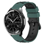 22mm ツートンカラー 多孔質シリコン時計バンド、Samsung Galaxy Watch3 45mm用、Samsung Galaxy Watch 46mm用、Samsung Gear S3 Classic用、Samsung Gear S3 Frontier用