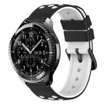 22mm ツートンカラー 多孔質シリコン時計バンド、Samsung Galaxy Watch3 45mm用、Samsung Galaxy Watch 46mm用、Samsung Gear S3 Classic用、Samsung Gear S3 Frontier用