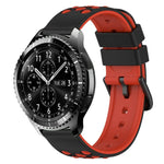 22mm ツートンカラー 多孔質シリコン時計バンド、Samsung Galaxy Watch3 45mm用、Samsung Galaxy Watch 46mm用、Samsung Gear S3 Classic用、Samsung Gear S3 Frontier用
