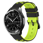 22mm ツートンカラー 多孔質シリコン時計バンド、Samsung Galaxy Watch3 45mm用、Samsung Galaxy Watch 46mm用、Samsung Gear S3 Classic用、Samsung Gear S3 Frontier用