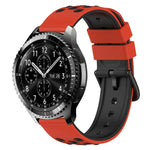 22mm ツートンカラー 多孔質シリコン時計バンド、Samsung Galaxy Watch3 45mm用、Samsung Galaxy Watch 46mm用、Samsung Gear S3 Classic用、Samsung Gear S3 Frontier用