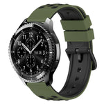 22mm ツートンカラー 多孔質シリコン時計バンド、Samsung Galaxy Watch3 45mm用、Samsung Galaxy Watch 46mm用、Samsung Gear S3 Classic用、Samsung Gear S3 Frontier用