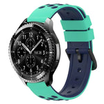 22mm ツートンカラー 多孔質シリコン時計バンド、Samsung Galaxy Watch3 45mm用、Samsung Galaxy Watch 46mm用、Samsung Gear S3 Classic用、Samsung Gear S3 Frontier用
