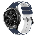 22mm ツートンカラー 多孔質シリコン時計バンド、Samsung Galaxy Watch3 45mm用、Samsung Galaxy Watch 46mm用、Samsung Gear S3 Classic用、Samsung Gear S3 Frontier用