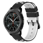 22mm ツートンカラー 多孔質シリコン時計バンド、Samsung Galaxy Watch3 45mm用、Samsung Galaxy Watch 46mm用、Samsung Gear S3 Classic用、Samsung Gear S3 Frontier用