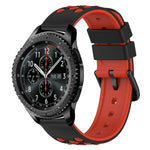 22mm ツートンカラー 多孔質シリコン時計バンド、Samsung Galaxy Watch3 45mm用、Samsung Galaxy Watch 46mm用、Samsung Gear S3 Classic用、Samsung Gear S3 Frontier用