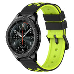 22mm ツートンカラー 多孔質シリコン時計バンド、Samsung Galaxy Watch3 45mm用、Samsung Galaxy Watch 46mm用、Samsung Gear S3 Classic用、Samsung Gear S3 Frontier用