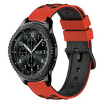 22mm ツートンカラー 多孔質シリコン時計バンド、Samsung Galaxy Watch3 45mm用、Samsung Galaxy Watch 46mm用、Samsung Gear S3 Classic用、Samsung Gear S3 Frontier用