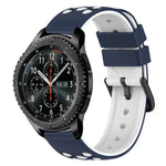 22mm ツートンカラー 多孔質シリコン時計バンド、Samsung Galaxy Watch3 45mm用、Samsung Galaxy Watch 46mm用、Samsung Gear S3 Classic用、Samsung Gear S3 Frontier用