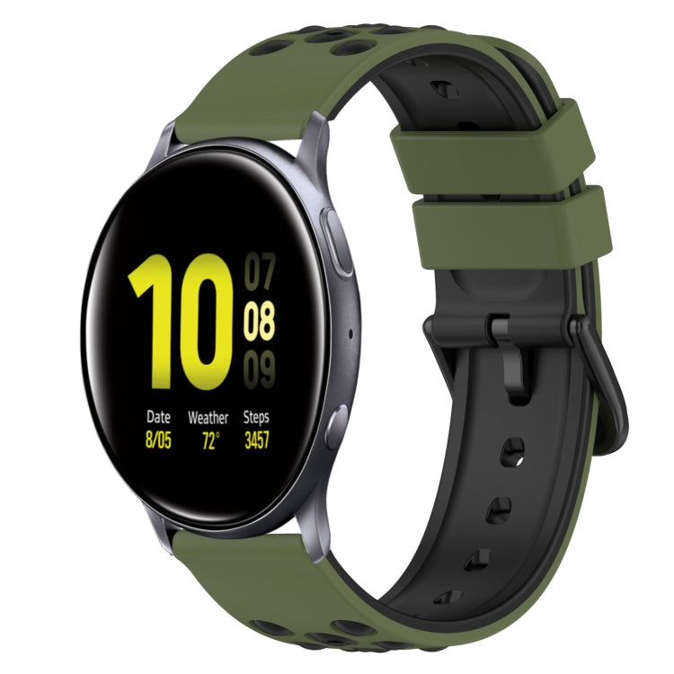 22mm ツートーンシリコンウォッチバンド、Samsung Galaxy Watch Active2 44mm用、Samsung Galaxy Watch 42mm用