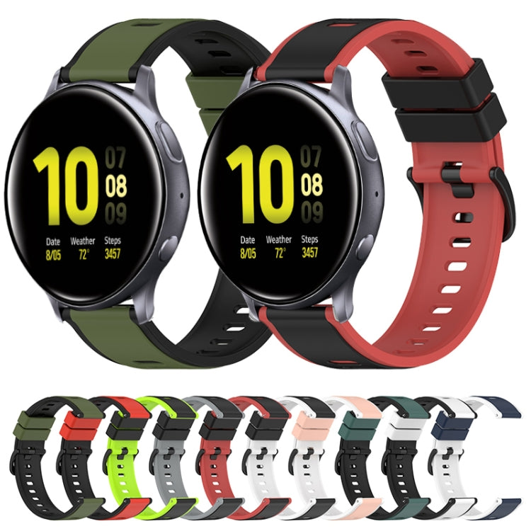22mm ツートーンシリコンウォッチバンド、Samsung Galaxy Watch Active2 44mm用、Samsung Galaxy Watch 42mm用