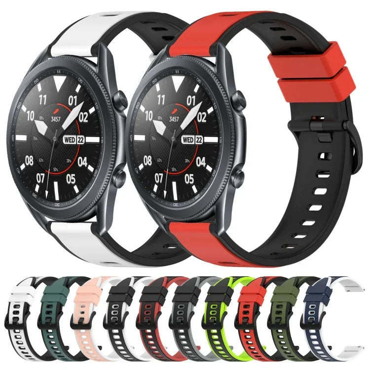 22mm ツートンカラーシリコンウォッチバンド、Samsung Galaxy Watch3 45mm用、Samsung Galaxy Watch 46mm用、Samsung Gear S3 Classic用、Samsung Gear S3 Frontier用
