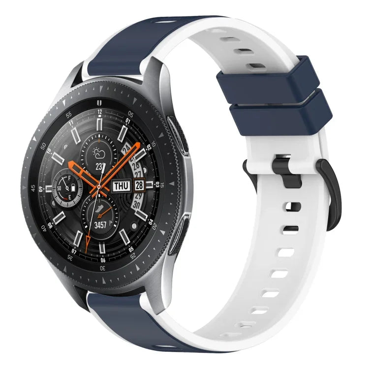 22mm ツートンカラーシリコンウォッチバンド、Samsung Galaxy Watch3 45mm用、Samsung Galaxy Watch 46mm用、Samsung Gear S3 Classic用、Samsung Gear S3 Frontier用