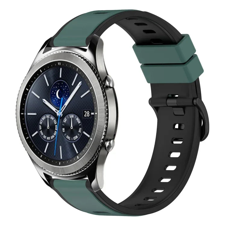22mm ツートンカラーシリコンウォッチバンド、Samsung Galaxy Watch3 45mm用、Samsung Galaxy Watch 46mm用、Samsung Gear S3 Classic用、Samsung Gear S3 Frontier用