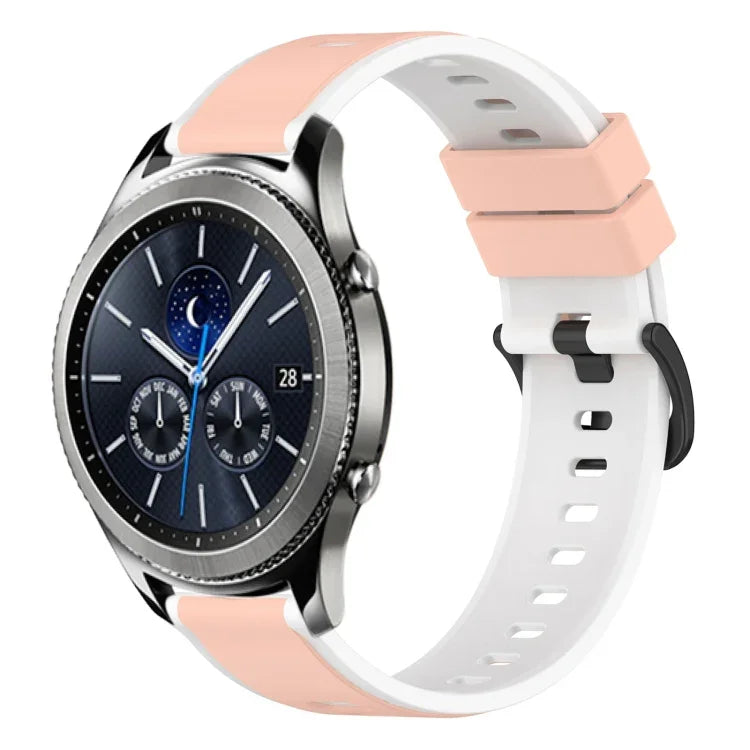 22mm ツートンカラーシリコンウォッチバンド、Samsung Galaxy Watch3 45mm用、Samsung Galaxy Watch 46mm用、Samsung Gear S3 Classic用、Samsung Gear S3 Frontier用