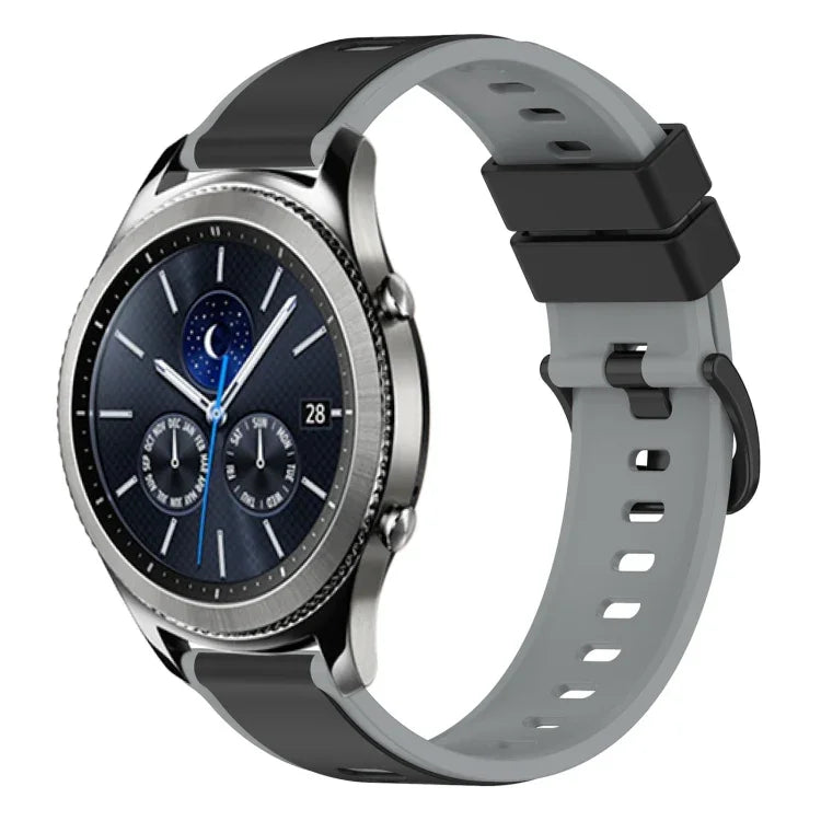 22mm ツートンカラーシリコンウォッチバンド、Samsung Galaxy Watch3 45mm用、Samsung Galaxy Watch 46mm用、Samsung Gear S3 Classic用、Samsung Gear S3 Frontier用