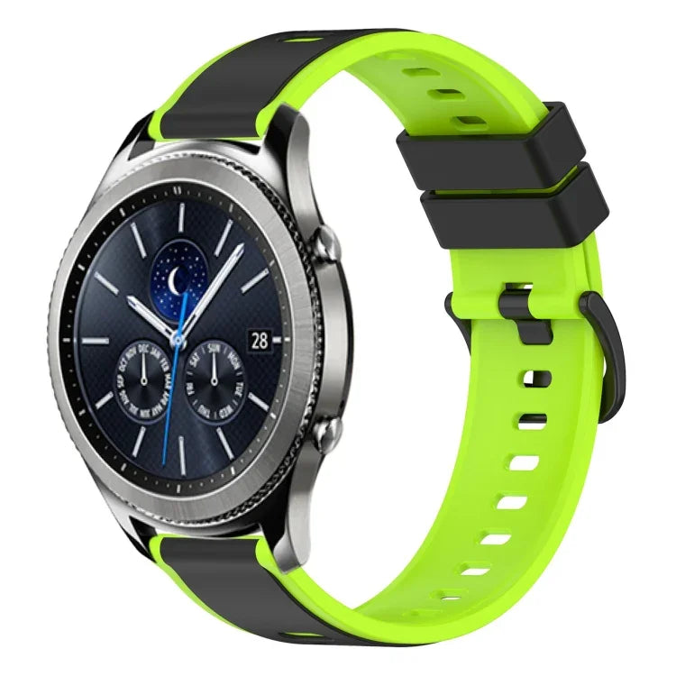 22mm ツートンカラーシリコンウォッチバンド、Samsung Galaxy Watch3 45mm用、Samsung Galaxy Watch 46mm用、Samsung Gear S3 Classic用、Samsung Gear S3 Frontier用