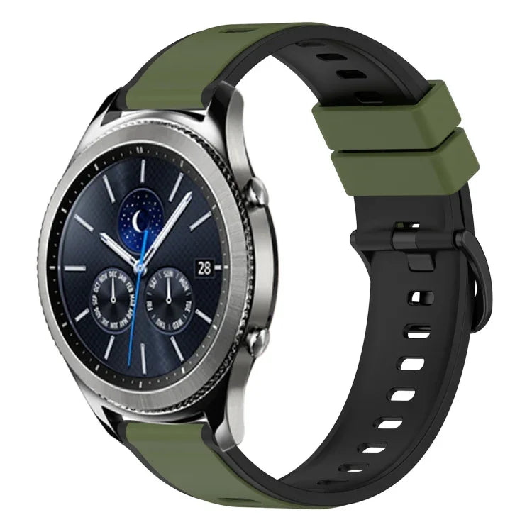 22mm ツートンカラーシリコンウォッチバンド、Samsung Galaxy Watch3 45mm用、Samsung Galaxy Watch 46mm用、Samsung Gear S3 Classic用、Samsung Gear S3 Frontier用
