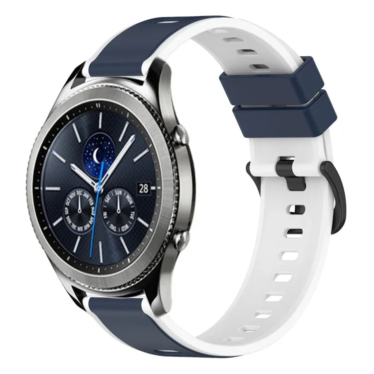 22mm ツートンカラーシリコンウォッチバンド、Samsung Galaxy Watch3 45mm用、Samsung Galaxy Watch 46mm用、Samsung Gear S3 Classic用、Samsung Gear S3 Frontier用