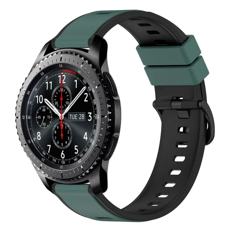 22mm ツートンカラーシリコンウォッチバンド、Samsung Galaxy Watch3 45mm用、Samsung Galaxy Watch 46mm用、Samsung Gear S3 Classic用、Samsung Gear S3 Frontier用