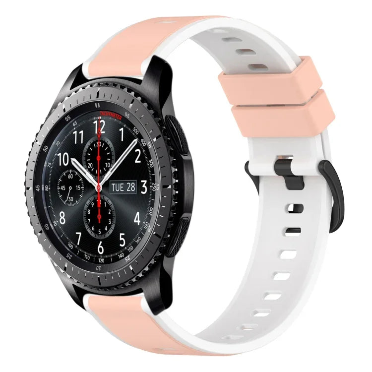 22mm ツートンカラーシリコンウォッチバンド、Samsung Galaxy Watch3 45mm用、Samsung Galaxy Watch 46mm用、Samsung Gear S3 Classic用、Samsung Gear S3 Frontier用
