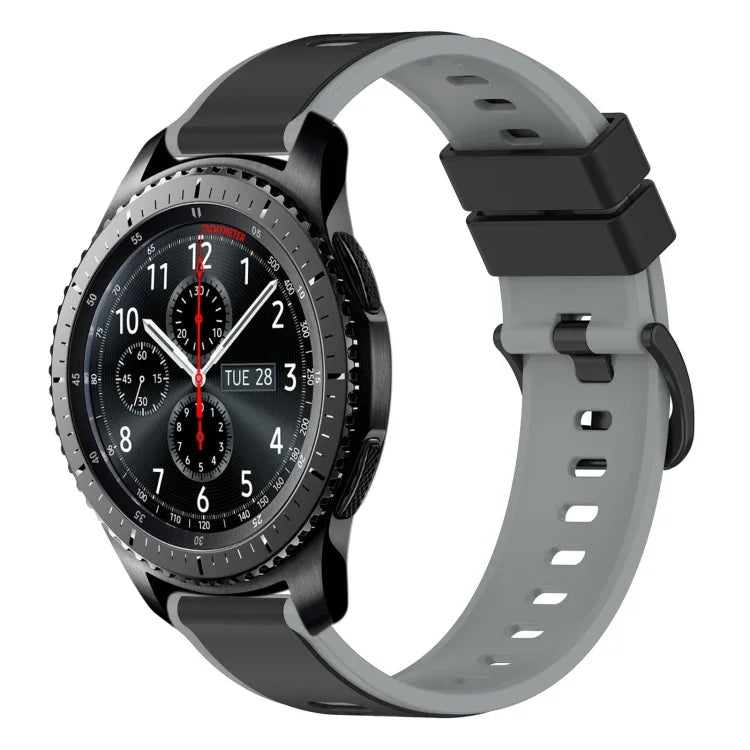 22mm ツートンカラーシリコンウォッチバンド、Samsung Galaxy Watch3 45mm用、Samsung Galaxy Watch 46mm用、Samsung Gear S3 Classic用、Samsung Gear S3 Frontier用