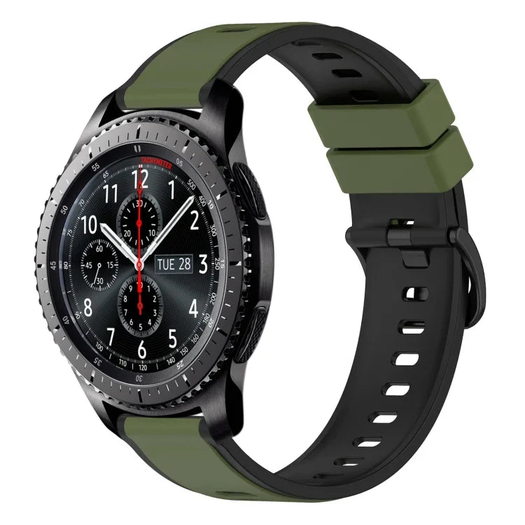 22mm ツートンカラーシリコンウォッチバンド、Samsung Galaxy Watch3 45mm用、Samsung Galaxy Watch 46mm用、Samsung Gear S3 Classic用、Samsung Gear S3 Frontier用
