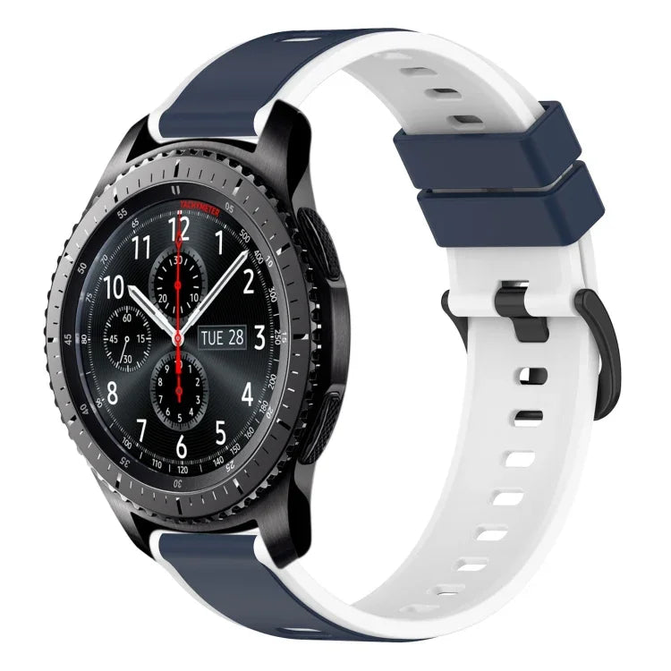 22mm ツートンカラーシリコンウォッチバンド、Samsung Galaxy Watch3 45mm用、Samsung Galaxy Watch 46mm用、Samsung Gear S3 Classic用、Samsung Gear S3 Frontier用