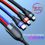 USB - Micro USB + USB-C / Type-C + 8ピン 急速充電ケーブル