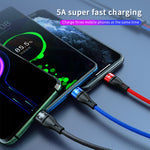 USB - Micro USB + USB-C / Type-C + 8ピン 急速充電ケーブル