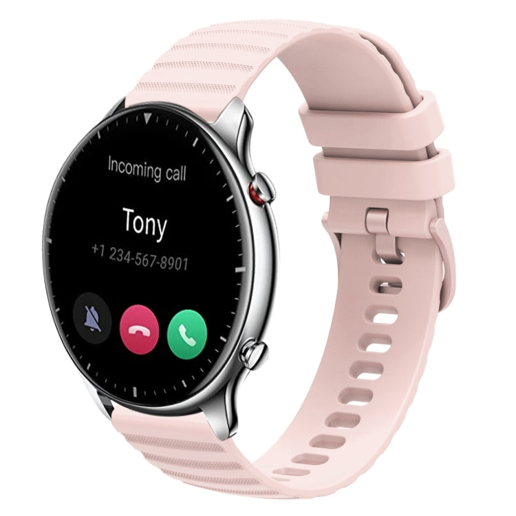 22mm Wavy Dotted Solid-Color Silicone Watch Band, For Amazfit GTR 2, For Amazfit 3 Stratos, For Amazfit GTR 47mm