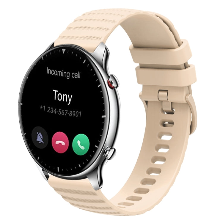 22mm Wavy Dotted Solid-Color Silicone Watch Band, For Amazfit GTR 2, For Amazfit 3 Stratos, For Amazfit GTR 47mm
