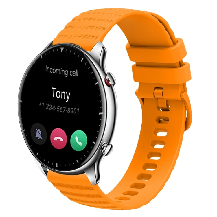 22mm Wavy Dotted Solid-Color Silicone Watch Band, For Amazfit GTR 2, For Amazfit 3 Stratos, For Amazfit GTR 47mm