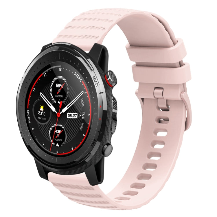 22mm Wavy Dotted Solid-Color Silicone Watch Band, For Amazfit GTR 2, For Amazfit 3 Stratos, For Amazfit GTR 47mm