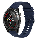 22mm Wavy Dotted Solid-Color Silicone Watch Band, For Amazfit GTR 2, For Amazfit 3 Stratos, For Amazfit GTR 47mm