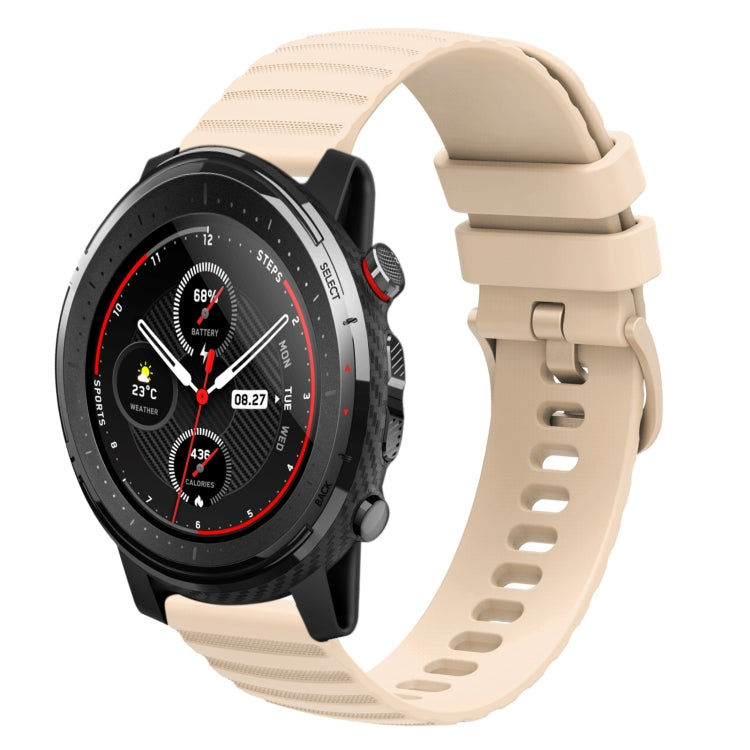 22mm Wavy Dotted Solid-Color Silicone Watch Band, For Amazfit GTR 2, For Amazfit 3 Stratos, For Amazfit GTR 47mm