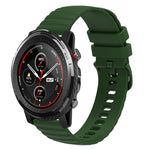 22mm Wavy Dotted Solid-Color Silicone Watch Band, For Amazfit GTR 2, For Amazfit 3 Stratos, For Amazfit GTR 47mm