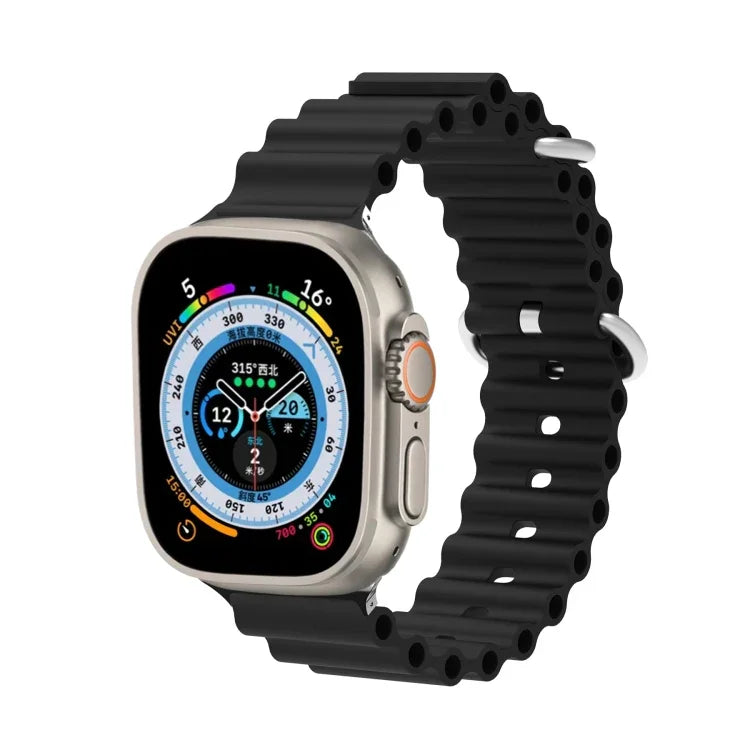 オーシャンシリコンメタルヘッドウォッチバンド、Apple Watch Ultra 49mm / Series 8&7 45mm用、Apple Watch Series 8&7 41mm / SE 2&6&SE&5&4 40mm / 3&2&1 38mm用