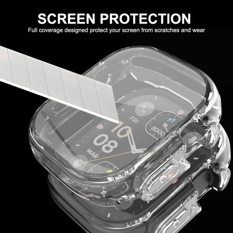 Apple Watch Ultra / Ultra 2 49mm用 ENKAY フルカバレッジ透明ソフトTPUケース＆スクリーンフィルム