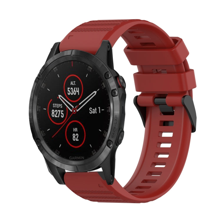 22mm Horizontal Texture Silicone Watch Band with Removal Tool, For Garmin Fenix 6 Pro GPS, For Garmin Fenix 6 Sapphire GPS, For Garmin Fenix 5, For Garmin Fenix 5 Plus, For Garmin Quatix 5, For Garmin Quatix 5 Sapphire