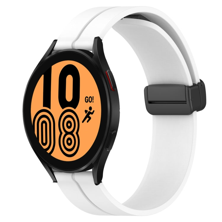 20mm Solid Color Magnetic Clasp Silicone Watch Band, For Samsung Galaxy Watch4 40mm, For Samsung  Galaxy Watch4 Classic 42mm, For Samsung  Galaxy Watch4 Classic 46mm, For Samsung Galaxy Watch Active2 40mm