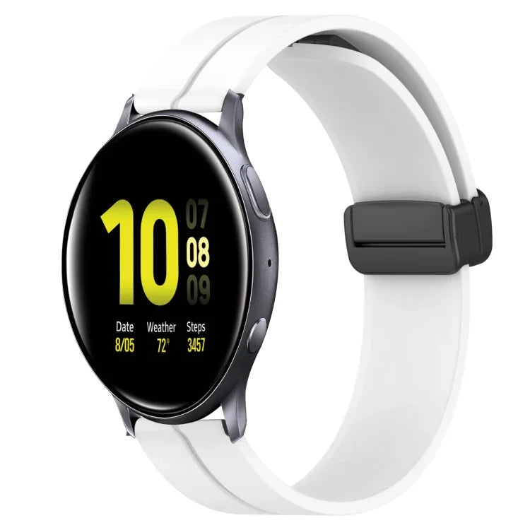 20mm 無地マグネット留めシリコンウォッチバンド、Samsung Galaxy Watch Active2 44mm用、Samsung Galaxy Watch 42mm用