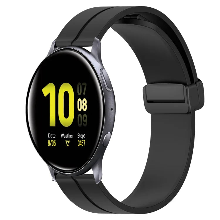 20mm 無地マグネット留めシリコンウォッチバンド、Samsung Galaxy Watch Active2 44mm用、Samsung Galaxy Watch 42mm用