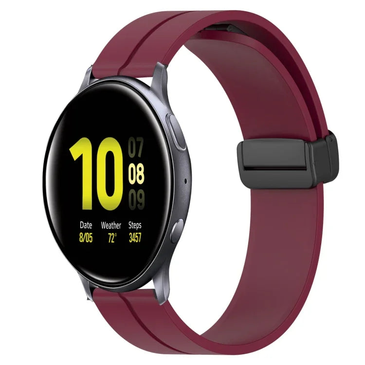 20mm 無地マグネット留めシリコンウォッチバンド、Samsung Galaxy Watch Active2 44mm用、Samsung Galaxy Watch 42mm用