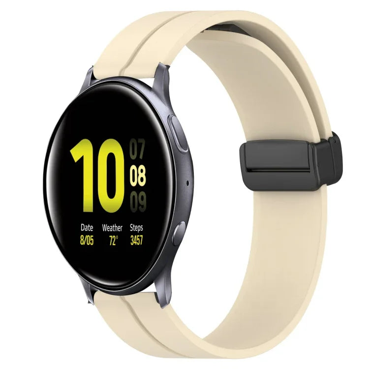 20mm 無地マグネット留めシリコンウォッチバンド、Samsung Galaxy Watch Active2 44mm用、Samsung Galaxy Watch 42mm用