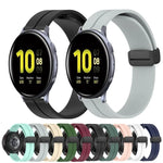 20mm 無地マグネット留めシリコンウォッチバンド、Samsung Galaxy Watch Active2 44mm用、Samsung Galaxy Watch 42mm用