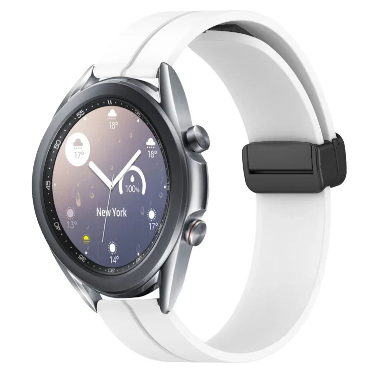 22mm単色磁気留め具シリコンウォッチバンド、Samsung Galaxy Watch3 45mm用、Samsung Galaxy Watch 46mm用、Samsung Gear S3 Classic用、Samsung Gear S3 Frontier用